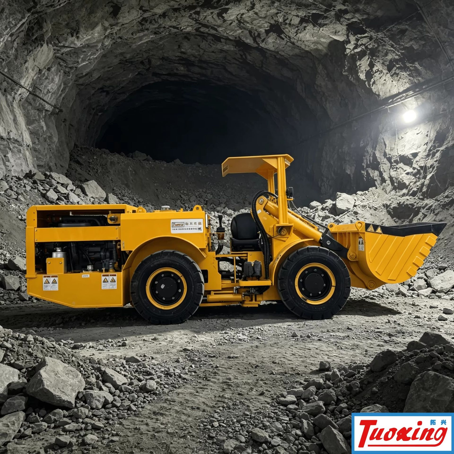 Tuoxing TC-0.6 Underground Scooptram Mining Equipment 0.5m Bucket 1.2t Rated Load Fully Hydraulic System for Gold Ore Haulage
