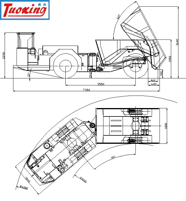 Trusted Mining Truck Brand Tuoxing Heavy Load TU-8 for Underground Ore Hauling with Customized Service Mining Truck