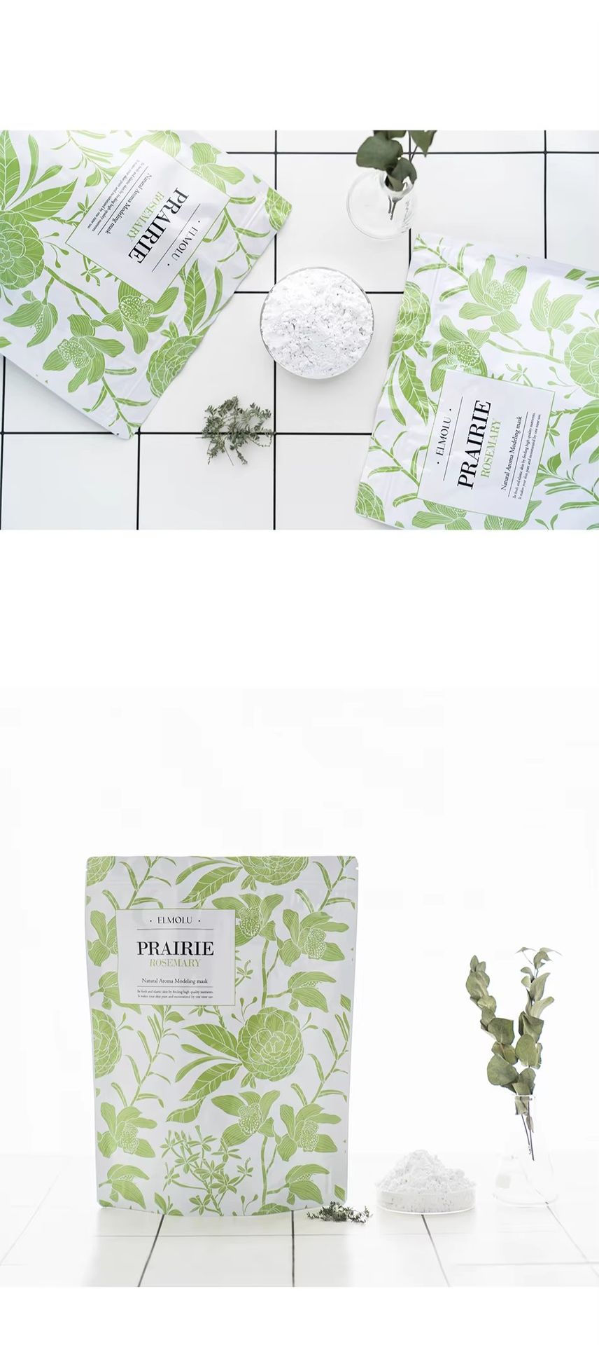 Hotselling Herbal Modeling Powdered Mask 1kg Korean Skincare Face Rosemary Family Pack Oily Skin Firming Deep Cleansing