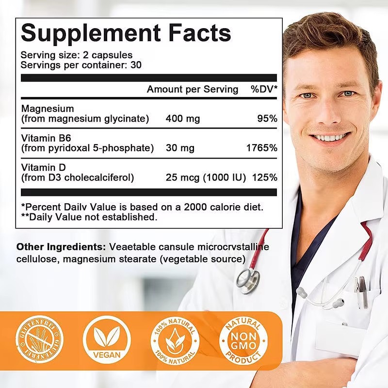 OEM Magnesium Complex Capsules Private Label Muscle Relaxation Sleep Support Wellness Supplement High Absorption Pills