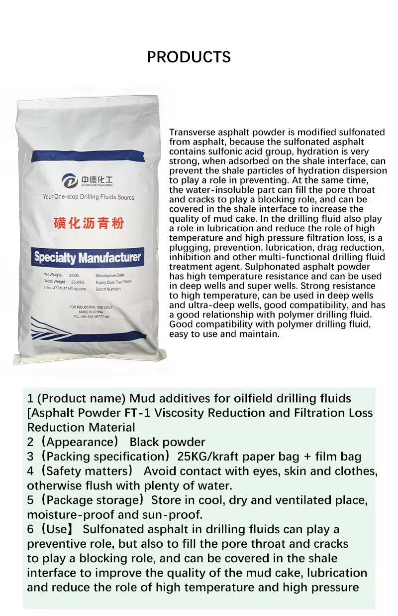 Oilfield Drilling Mud Additive Sodium Sulfonated Asphalt / Shale Stabilizer/sulphonated Asphalt
