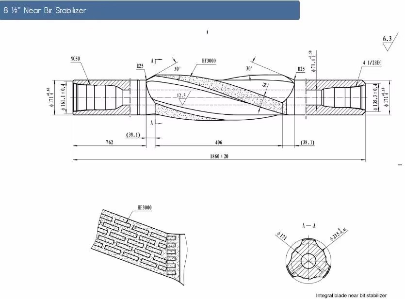 Integral Spiral Blade String Drilling Stabilizer on Oilfield for Drilling Hole Down Hole Tools