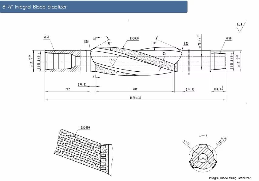 Integral Spiral Blade String Drilling Stabilizer on Oilfield for Drilling Hole Down Hole Tools