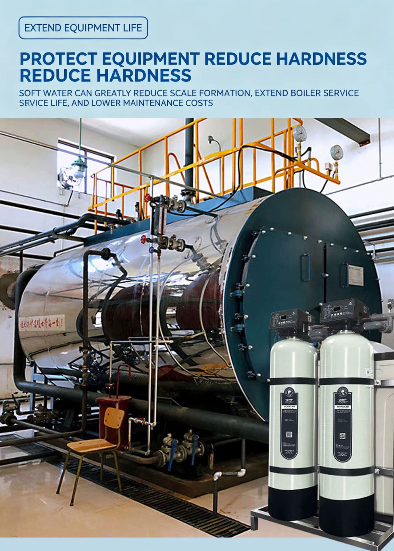 Fully Automatic Industrial Circulating Water Softener Filter Removes Scale Sodium Ion Exchanger Softener