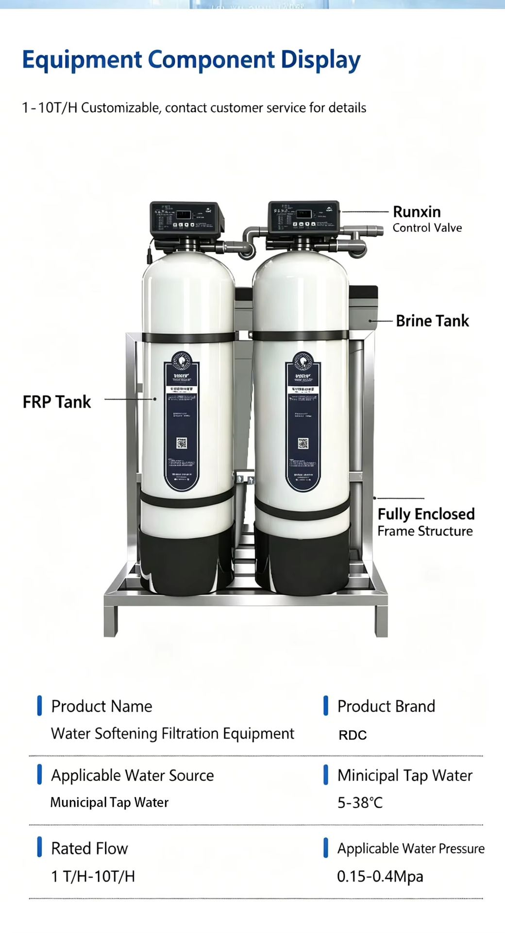 Fully Automatic Industrial Circulating Water Softener Filter Removes Scale Sodium Ion Exchanger Softener