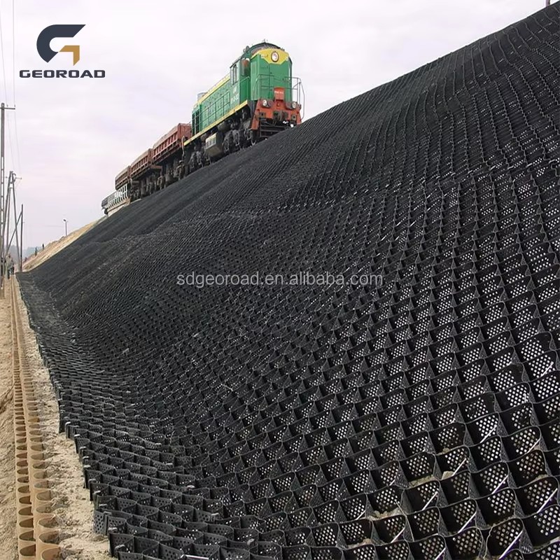 TGLG HDPE Geocell with Textured Surface for Oilfield Access Road Stabilization 5 Year Warranty
