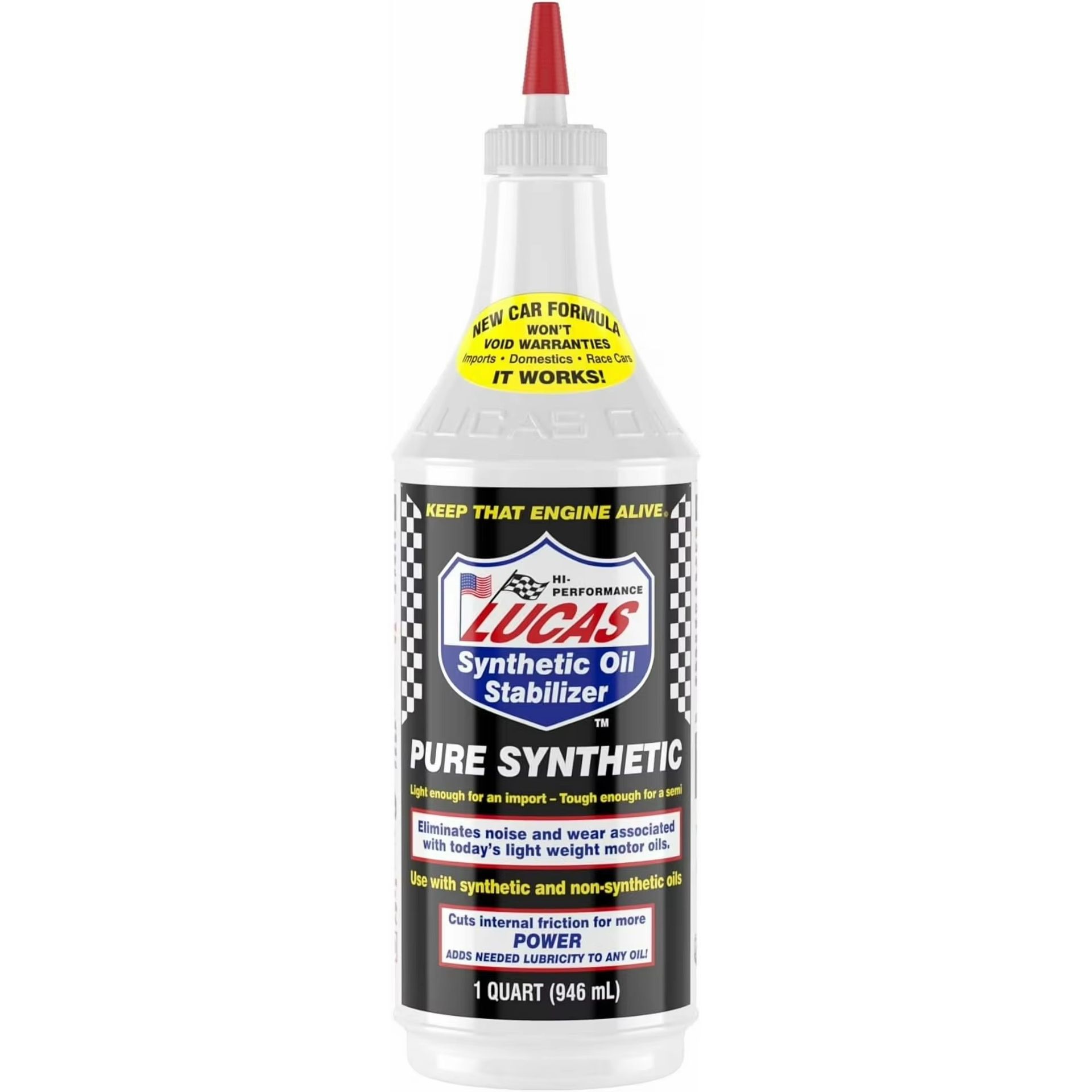 10130 Lucas Pure Synthetic Oil Stabilizer Engine Oil Additive 1 Quart 0.946 Liters Plastic Bottle