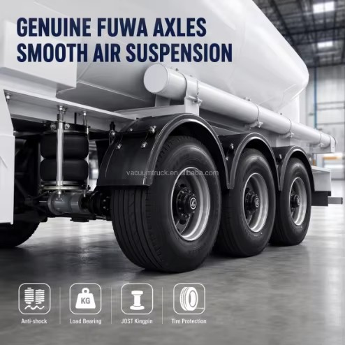 3 Axle Bulk Cement Tank Semi Trailer FUWA 13t Axles Air Suspension Concrete Tanker Factory for Dry Bulk Material Transport