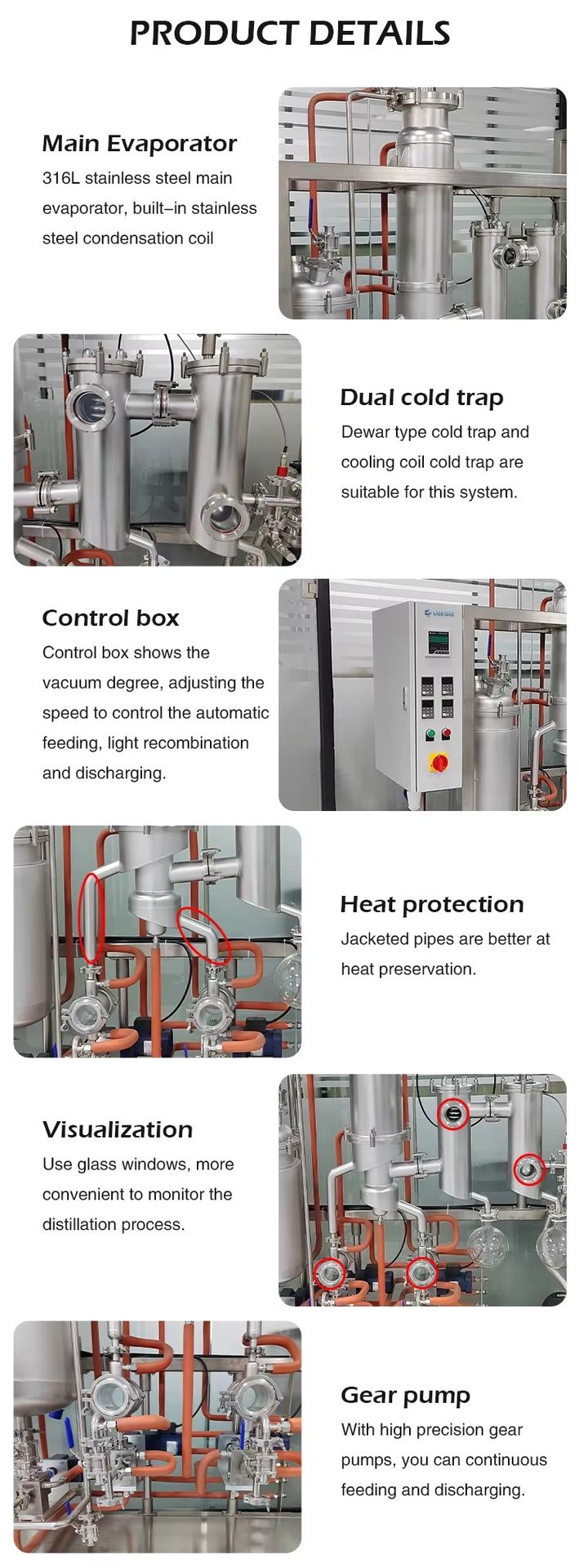 Crude Oil Petrochemical Processing Equipment Oil Short Path Molecular Distillation Unit