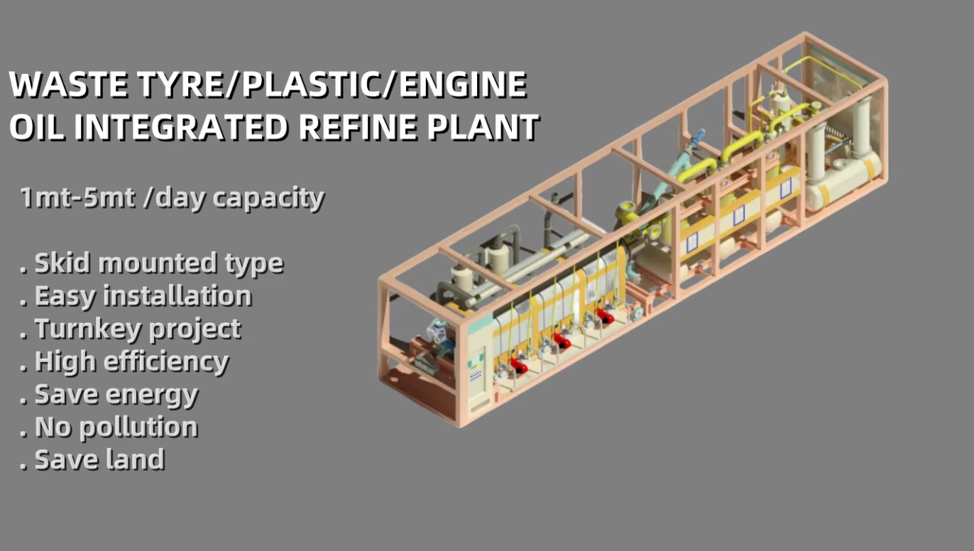 Environmental Friendly 1-5 Tons Per Day Waste Oil Sludge Fuel Oil Multifunctional Water Cooling Recycling Machine Pyrolysis