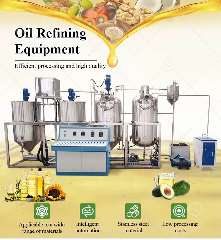 Complete Palm Soybean Large Capacity Base Petroleum Oil Refining Refine Refinery Machine Plant Price