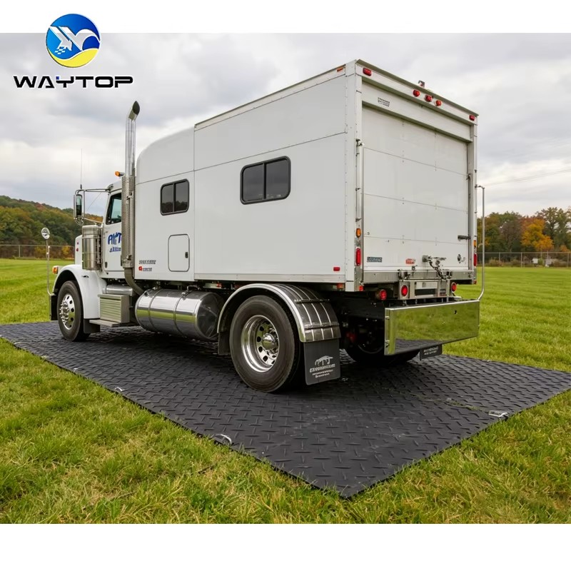 High Load Capacity Track Mats Reusable Plastic Ground Protection Mats for Excavator Crane Outrigger Pads Soft Ground Access