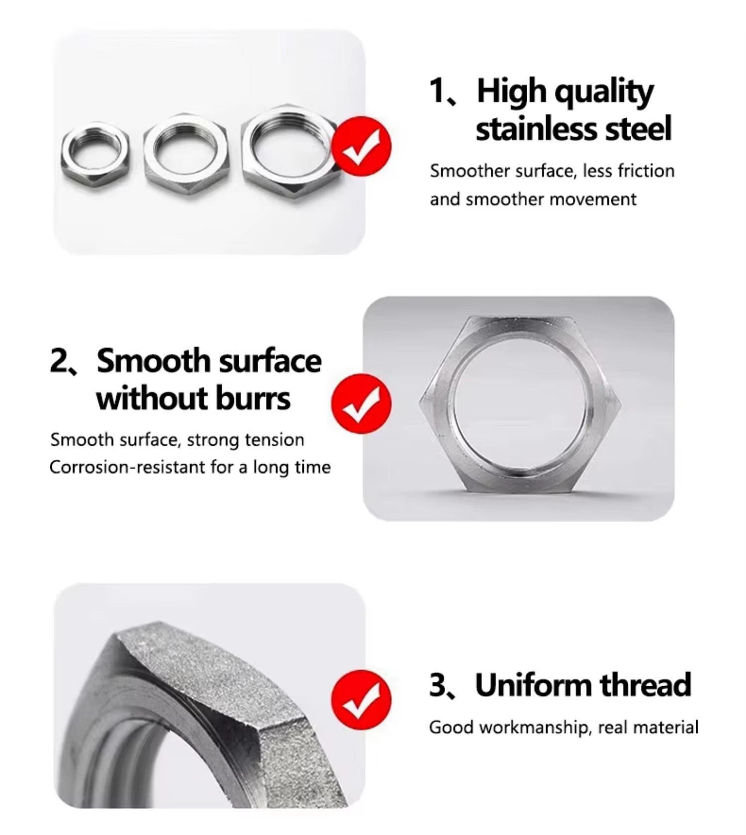 Hot Selling Stainless Steel Pipe Fittings SS304 SS316 Hose Nut for Pipeline Connection