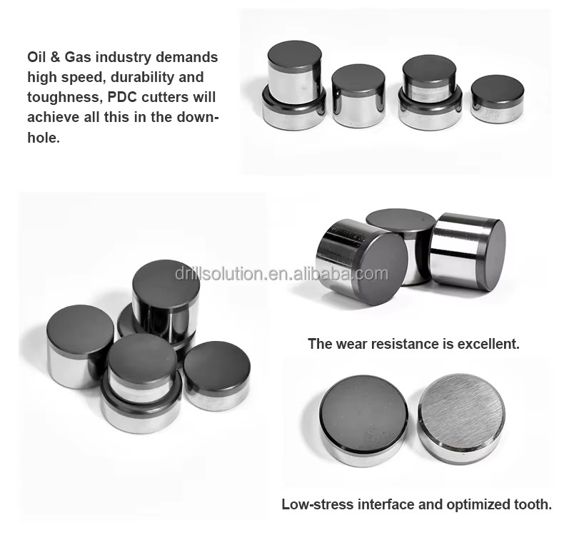 Diamond Abrasion 1008 1313 1613 PDC Cutter 2-Year Warranty Premium Quality for Oil Gas Quarrying Mining Rock