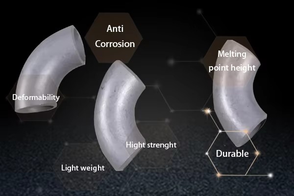 Wholesaler Price JVGUO Brand Gr1 Titanium 90 Degree Elbow Pipe Fittings Cutting Welding Bending for Petroleum Equipment AMSE