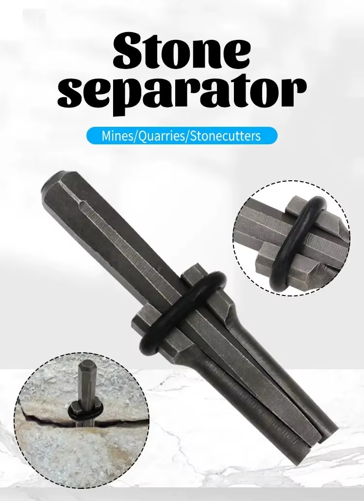 16mm Concrete Rock Stone Splitter Hand Tool Split Hard Granite Plug Wedges Feather Shims