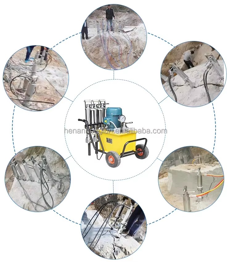 Hydraulic Rock Splitter Attachment for Excavator Stone Cutting Rock Drill Splitters New Used Condition for Construction