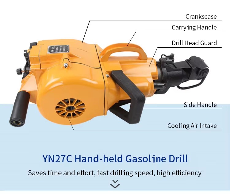 New Condition Handheld Gasoline Powered Hydraulic Rock Drill Splitter Rock Drilling Rig Single Engine