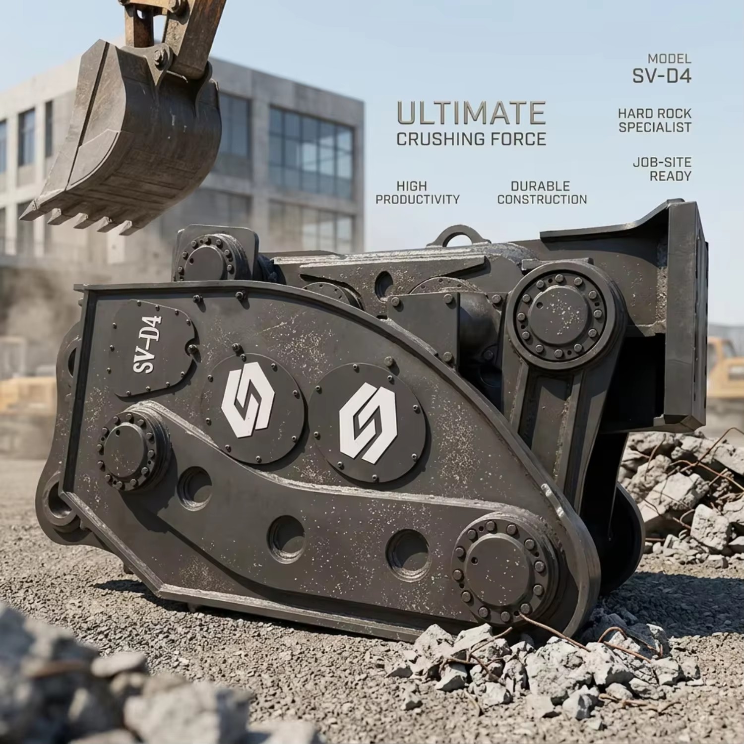 Advanced Hydraulic Vibrating Rock Splitter Excavators Components Low Noise for 50-55 Ton Concrete Foundation