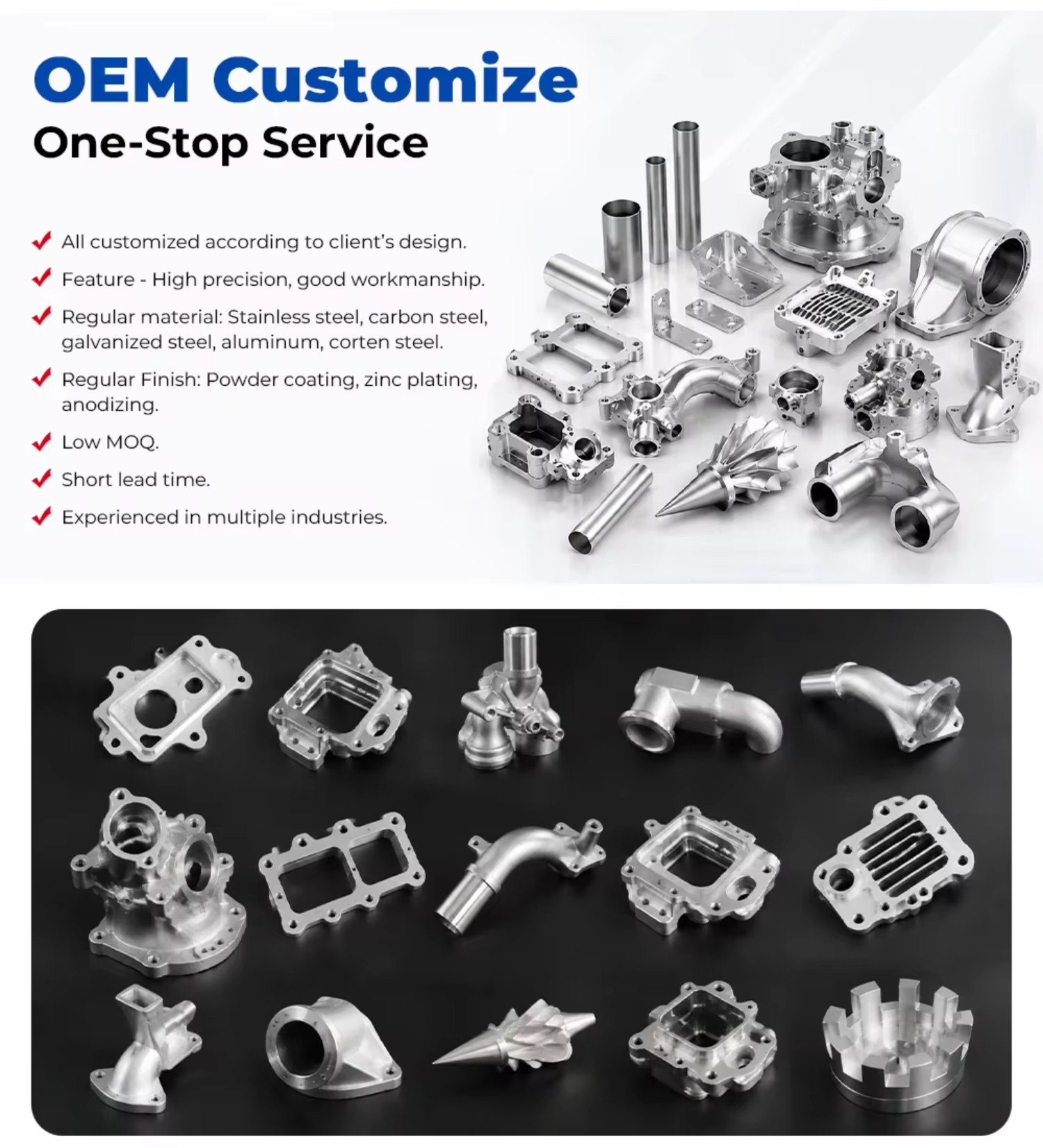 Multi Spec Stainless Steel Sanitary Pipe Housing 5 Axis CNC Custom Mechanical Parts Class 101 Mold