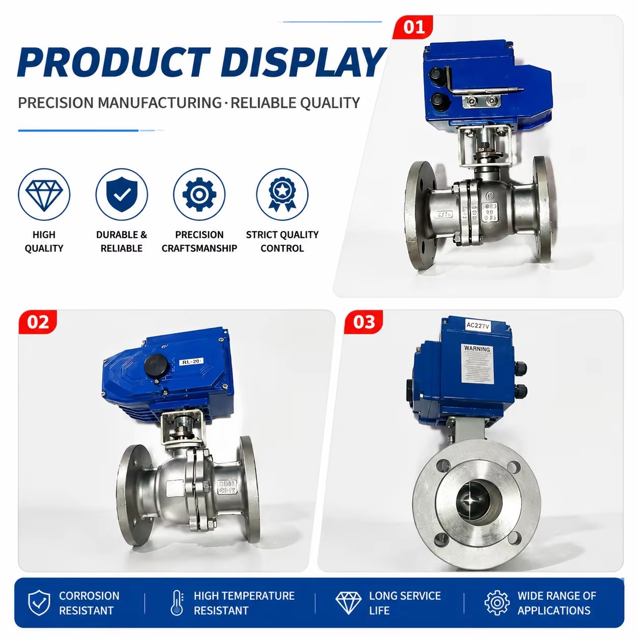 Solid stem Ball Valve with Stainless Steel Body for High Cycle Industrial Flow Control Applications Service