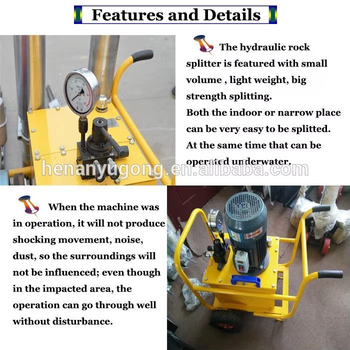 Concrete splitter hydraulic rock block splitters