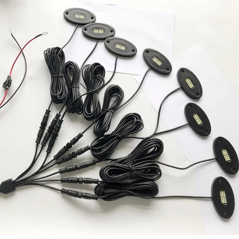 Waterproof Led Rock Light Splitter Pure White RGB RGBW Car Rock Light Connector 1-2 1-4 1-6 1-8 Off-road LED Pod Splitter