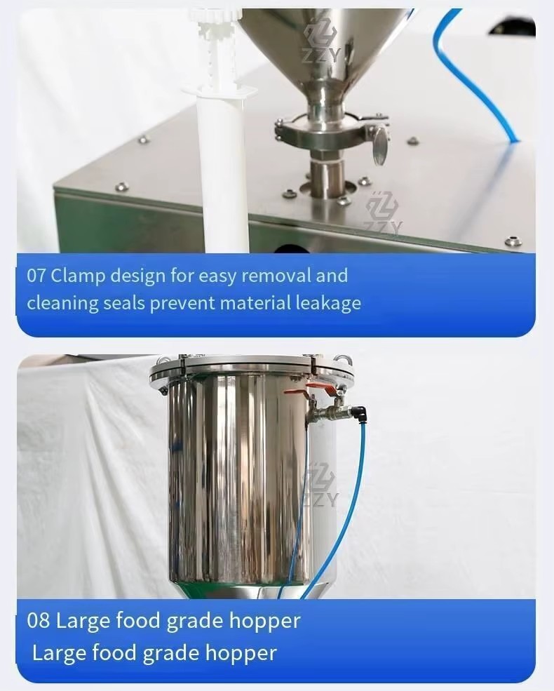 Small Dose Semi Automatic Piston Filling Machine Syringe Filler for Cosmetic Cream Gel Paste High Viscosity Thick Material