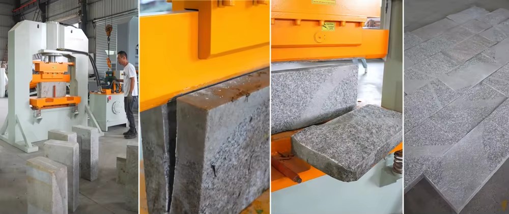 Hydraulic Granite Paving Stone Guillotine Rock Splitter Strong Power Stone Splitting Machine Cube Cutting Machine