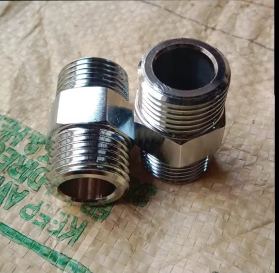 Precision CNC Machined 202 Stainless Steel Equal Hex Corrosion Resistant Chemical Resistant OEM Outer Thread Converting Nipple