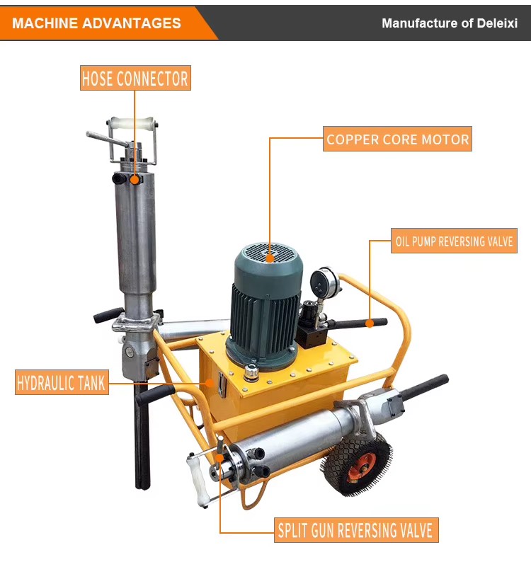Portable Electric Hydraulic Piston Rock Splitter Factory Wholesale Hydraulic Break Hammer Compressor Machine for Stone Motor