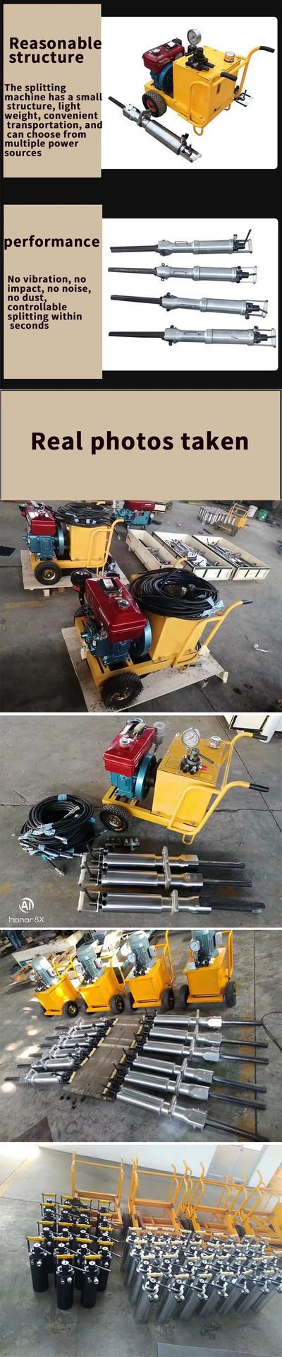 Hydraulic Rock Splitter Cylinder Rock Splitter With Diesel Engine Hydraulic Piston Rock Splitter