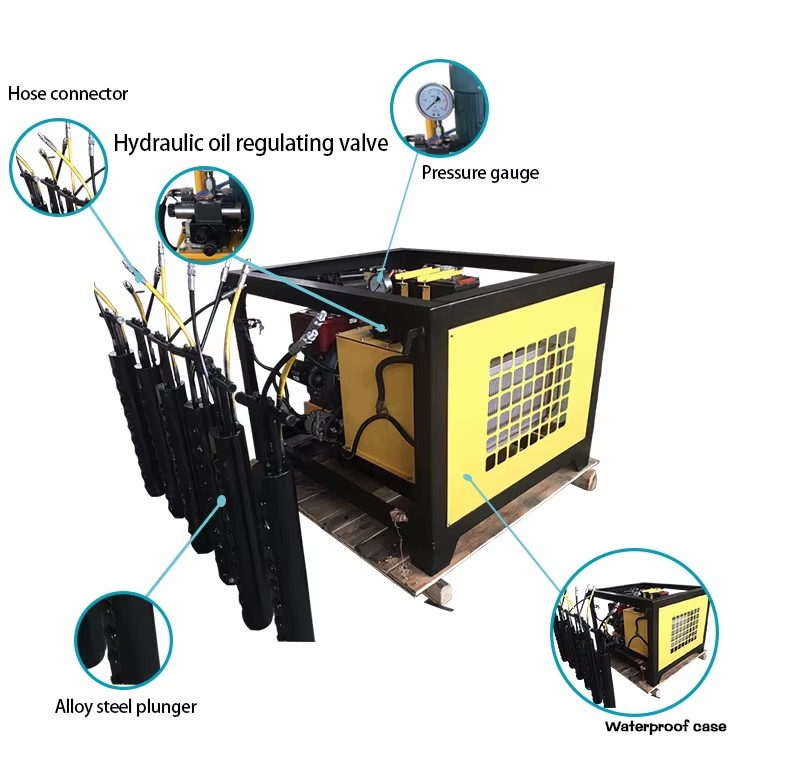 Hydraulic Rock Splitter with Stone Splitting Wedges for Sale