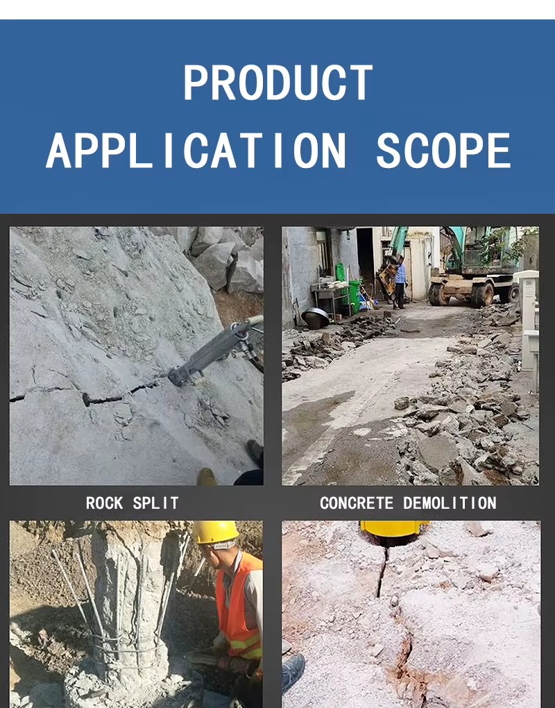 Mining Excavator Splitter Rock Quarrying Machine Concrete Hydraulic Expander Breaker Hammer Rock Drill 1 Year Warranty