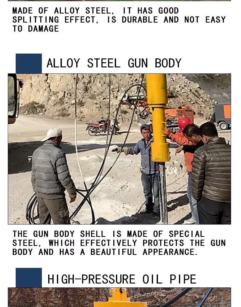 Mining Excavator Splitter Rock Quarrying Machine Concrete Hydraulic Expander Breaker Hammer Rock Drill 1 Year Warranty