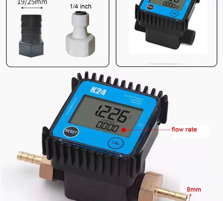 K24 High Precision Elliptical Gear Flowmeter Intubated Gear Flow Meter Electronic Digital Micro Flowmeter
