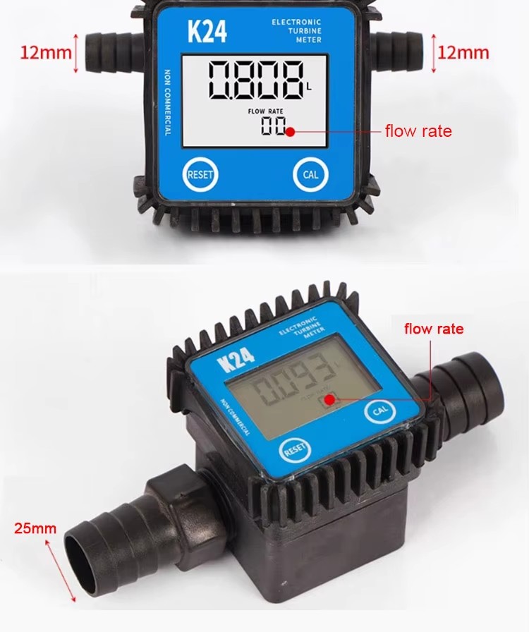 K24 High Precision Elliptical Gear Flowmeter Intubated Gear Flow Meter Electronic Digital Micro Flowmeter