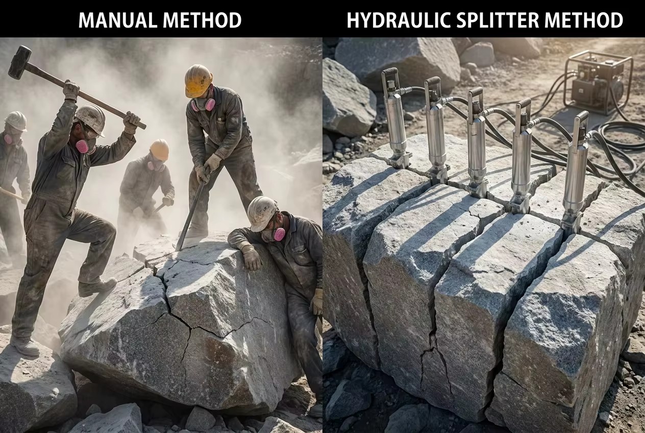 PLE-250 High Efficiency Hydraulic Rock Splitter 4KW Electric Stone Splitting Machine for Concrete Construction