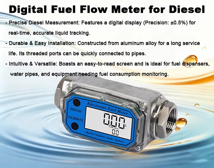 Customizable OEM LCD Digital Inline Turbine Flowmeter Liquid Water Flow Meter Digital Flowmeter
