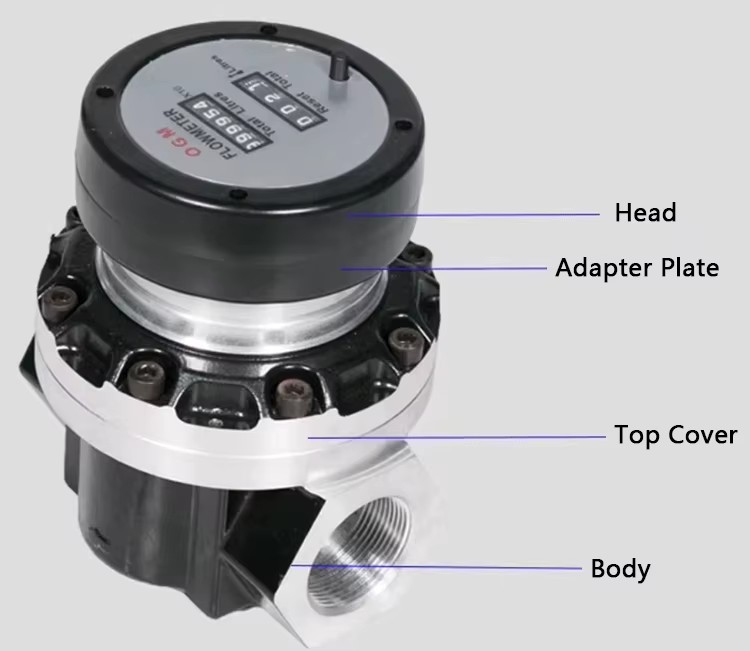 Aluminum Alloy Variable Area Petroleum Flowmeter OGM Flowmeter Mechanical Elliptical Gear Liquid diesel Flowmeter