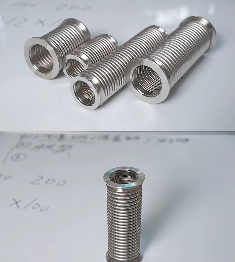 Stainless Steel Flexible Vacuum Bellows SS304 Flange Low Pressure PN16 Corrosion Resistant Smooth Surface for Chemical Oil Water