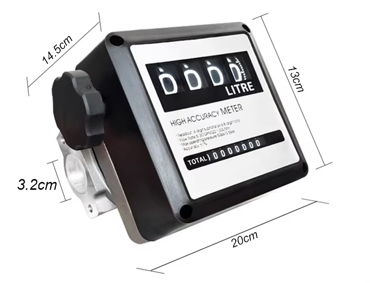 4-digit Flow Meter Mechanical Fuel Flow Meter Turbine diesel Gasoline Water Gauge Mechanical Diesel