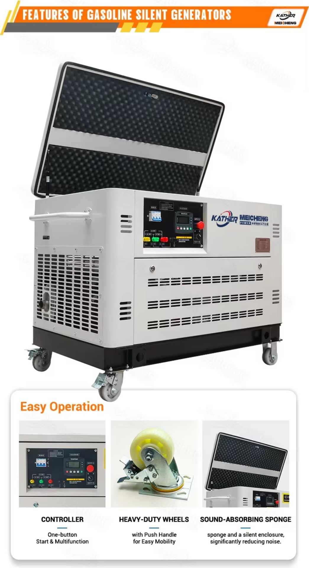 Factory Price 5/8/10/12/15/20/25KW Silent Gasoline Generators With ATS Waterproof 110/230/380V Propane LPG LPG Gas Generator Set