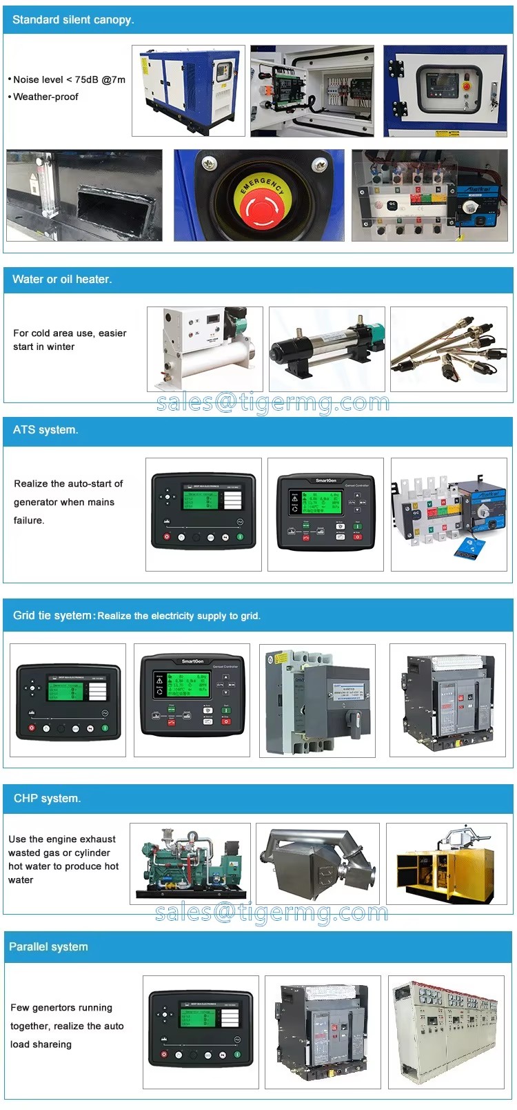 Natural Gas Generator Prices with Different Brand Gas Engine