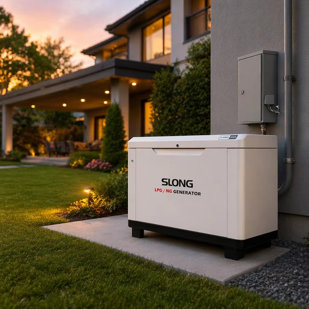 SLONG BRAND 8kW Quiet Natural Gas Generator: Reliable Residential Backup Power with Single Cylinder Air Cooled
