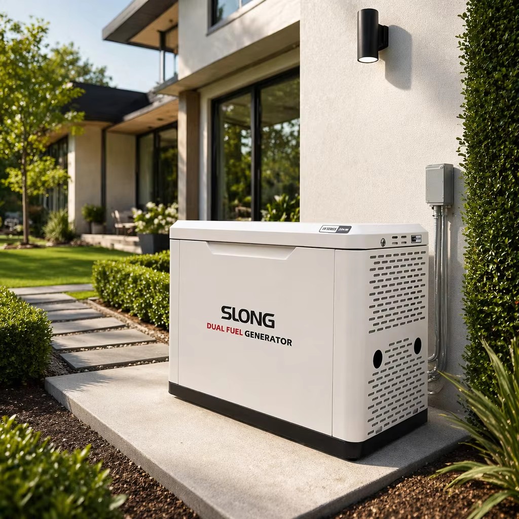 SLONG BRAND 8kW Quiet Natural Gas Generator: Reliable Residential Backup Power with Single Cylinder Air Cooled