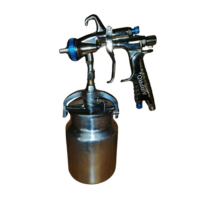 Portable manual spray gun AM-6008 with lower fixing suction metal tank hand grip