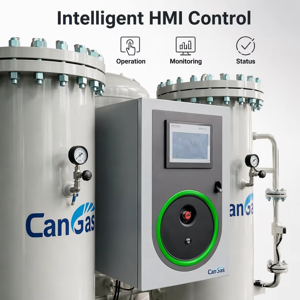 PSA Nitrogen Generator High Purity Industrial Nitrogen Generation System Skid Mounted HMI Control for Manufacturing Plant
