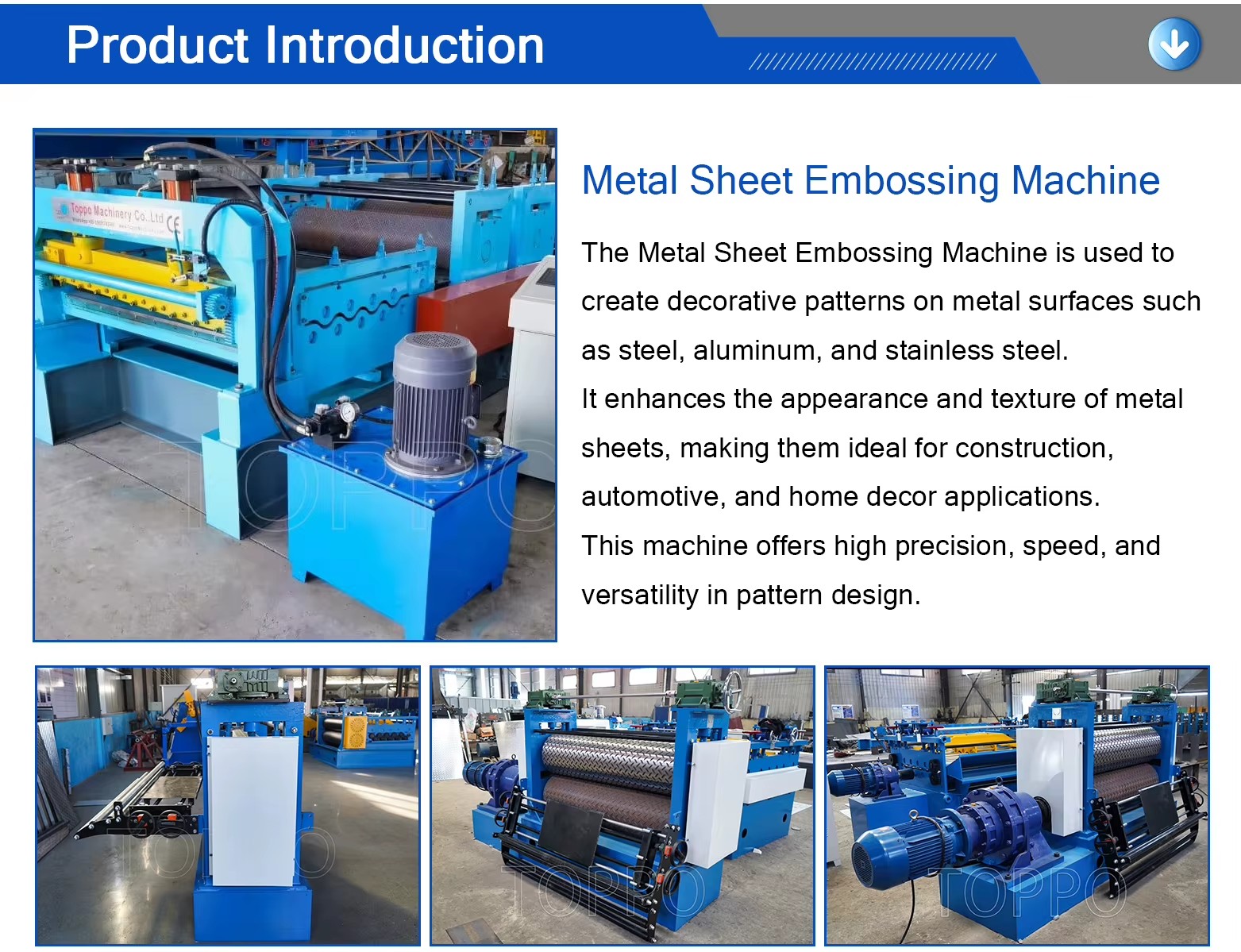 0.5mm-3.0mm Stainless Steel Color Coated Sheet Embossing Machine
