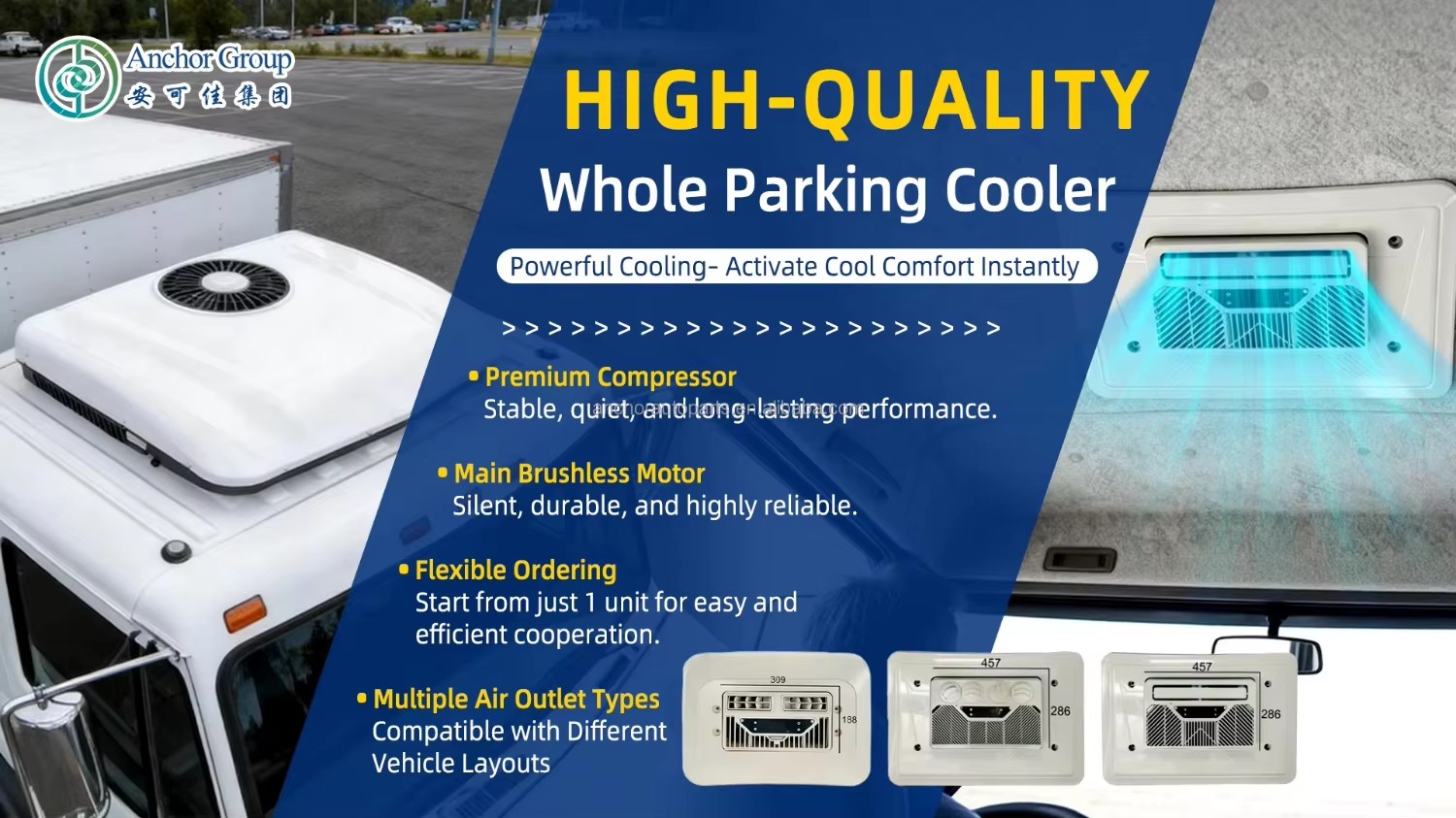 24V AC 9215BTU Electric Semi Truck Air Conditioning Equipment Idle Reduction Cabin Cooler Energy Saving Temperature Solution